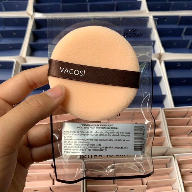 Vacosi Bông Phấn Khô Tròn Size Lớn