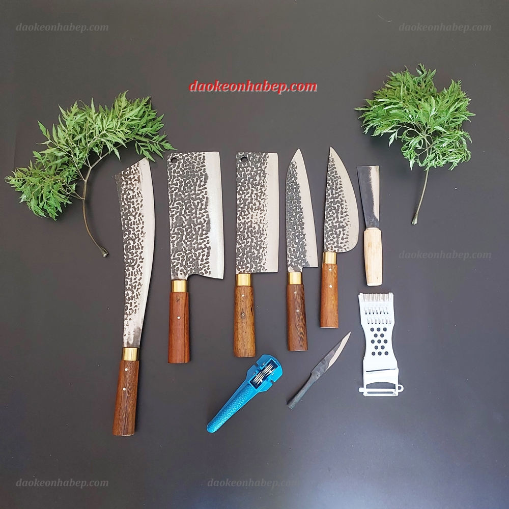 Bộ dao 9 món nhà bếp thép nhíp