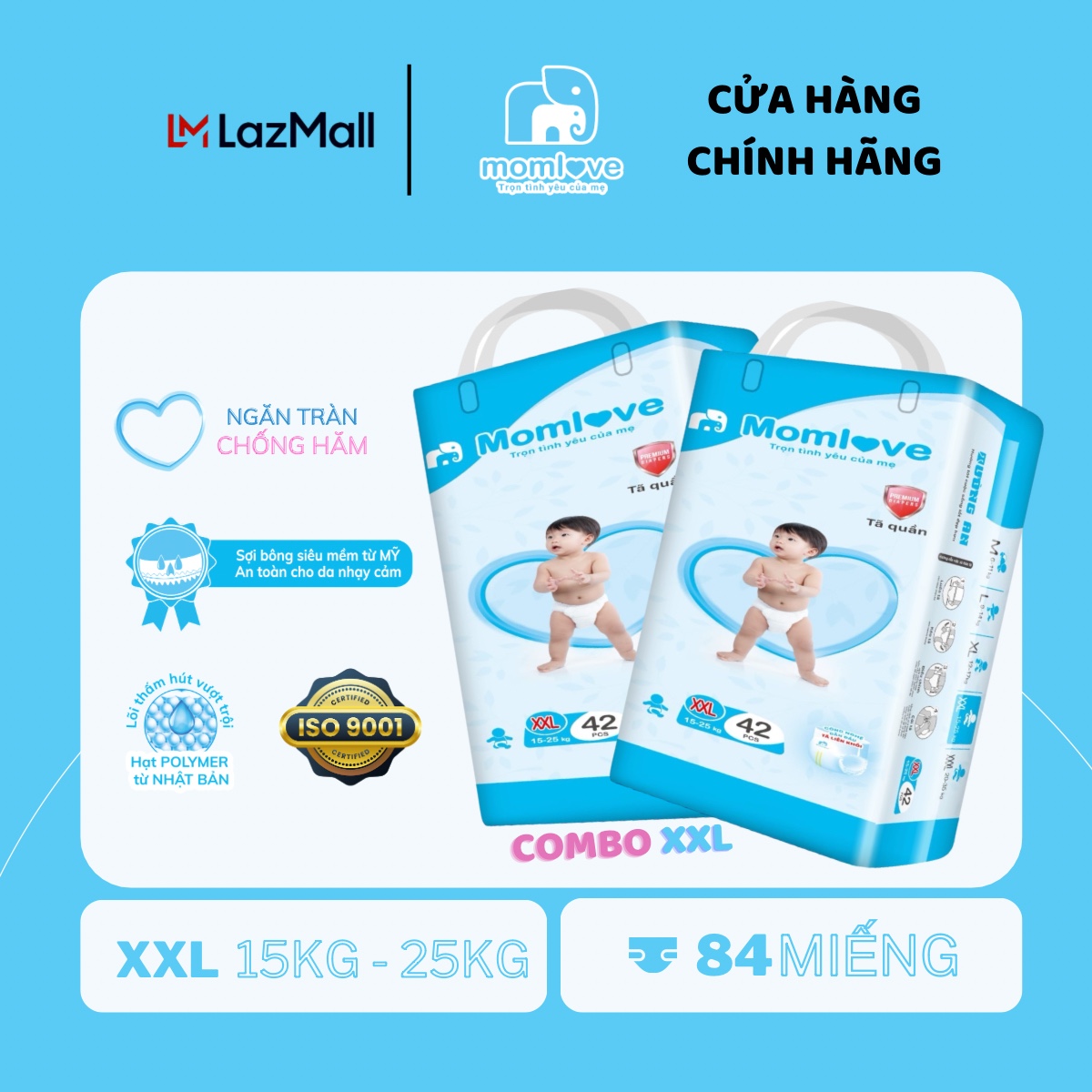 Combo Tã Quần Momlove Size XXL