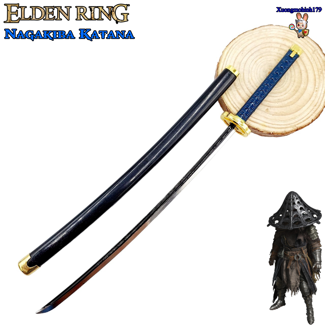Mô hình sưu tầm Katana Elden Ring Rivers of Blood - Nagakiba - Moonveil katana kiếm kim loại 26cm