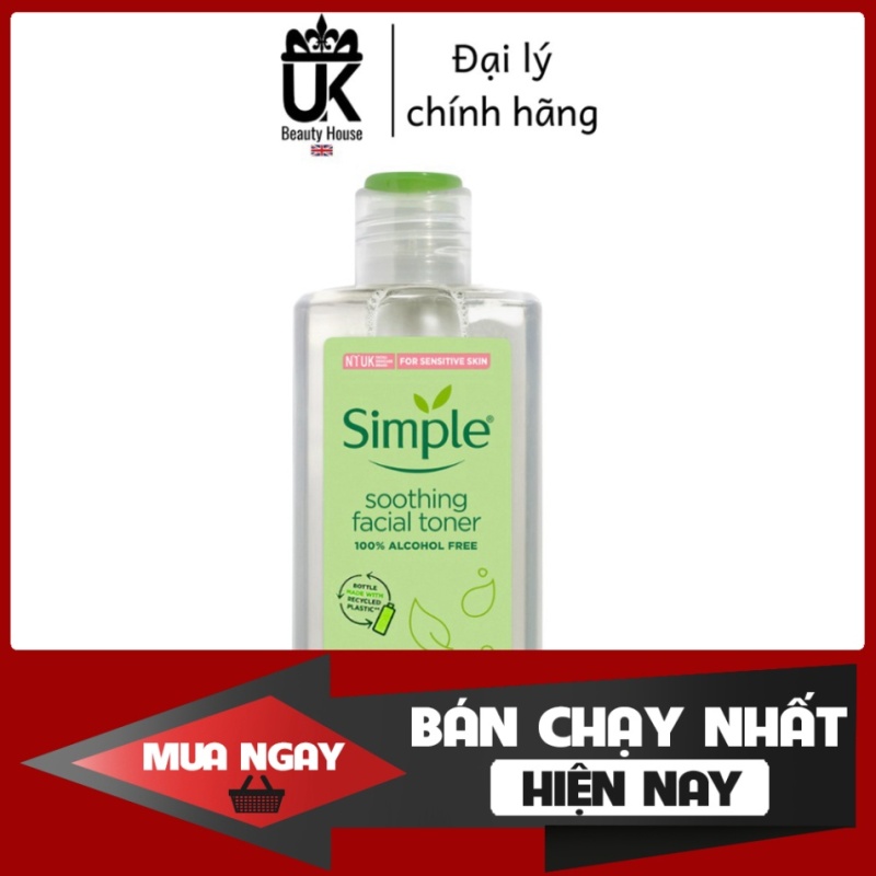 Nước Hoa Hồng Soothing Facial Toner Simple cân bằng ẩm cho da 200ml