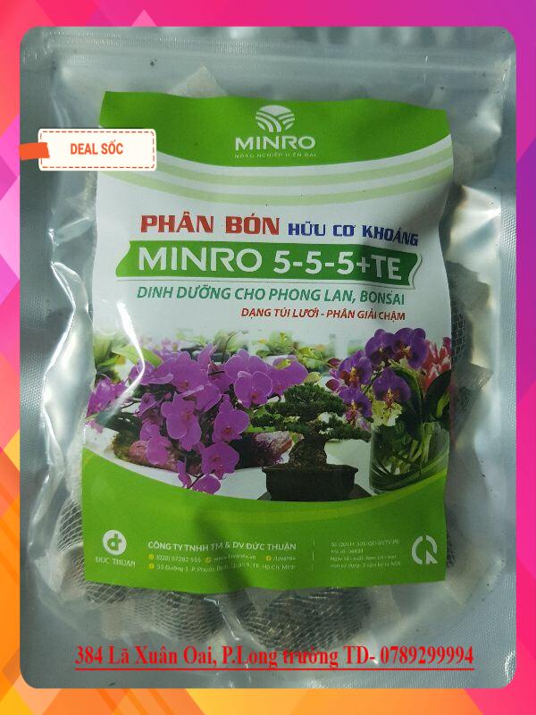 Phân hữu cơ khoáng cho Phong Lan Minro 5-5-5 36 túi (phát triển thân lá cành)