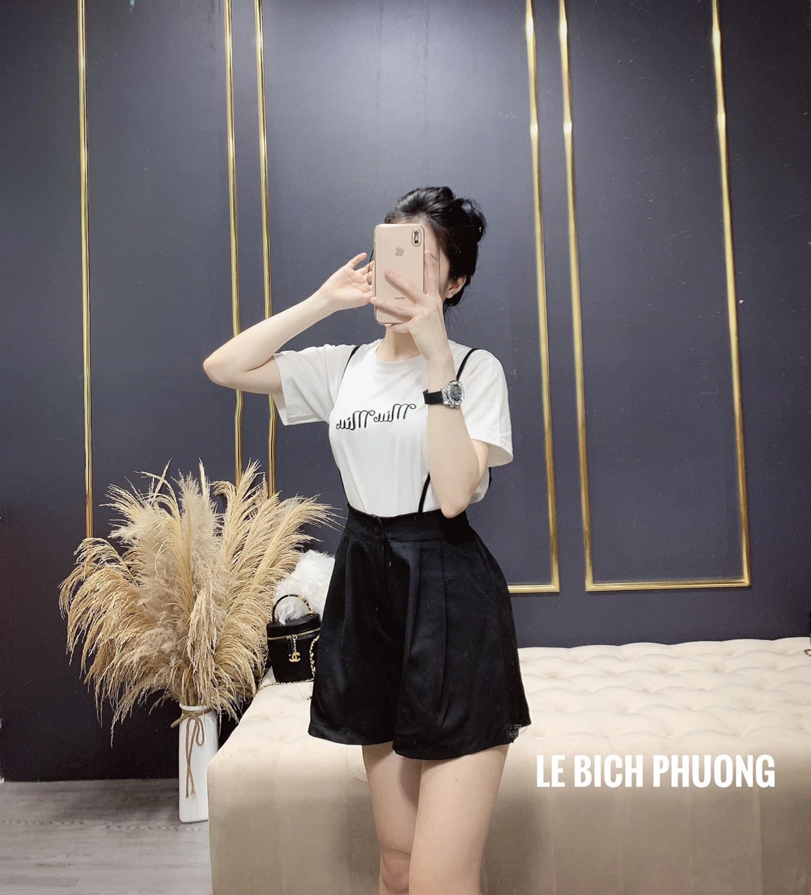 Set áo phông kèm quần short yếm