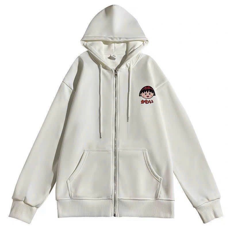 [HCM]áo khoác nữ hoodie nỉ ngoại thêu Bé Gái khoá kéo thoáng mát Tay Phồng Cực Xinh Mẫu Mới Chống nắng tốt - U82