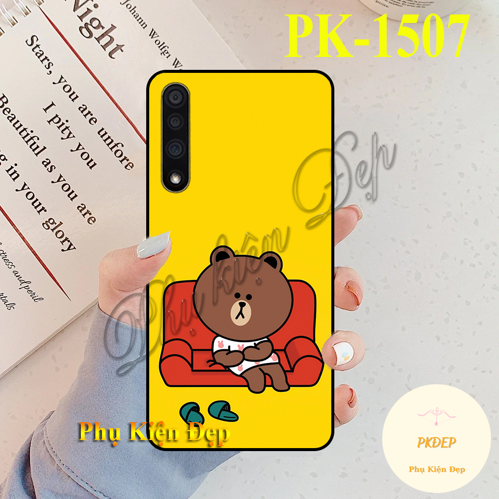 [HCM]Ốp lưng Vsmart Live dẻo đen in hình Gấu nâu