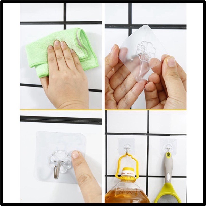 Set 10 Móc Dán Tường Trong Suốt Thần Thánh
