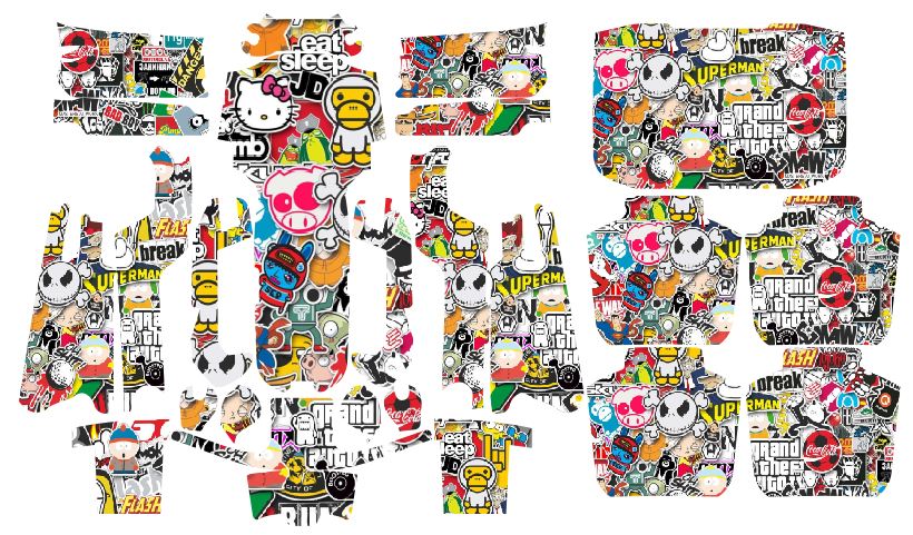 Skin decal dán flycam mavic air 2 - full body - phiên bảng sticker hoạt hình