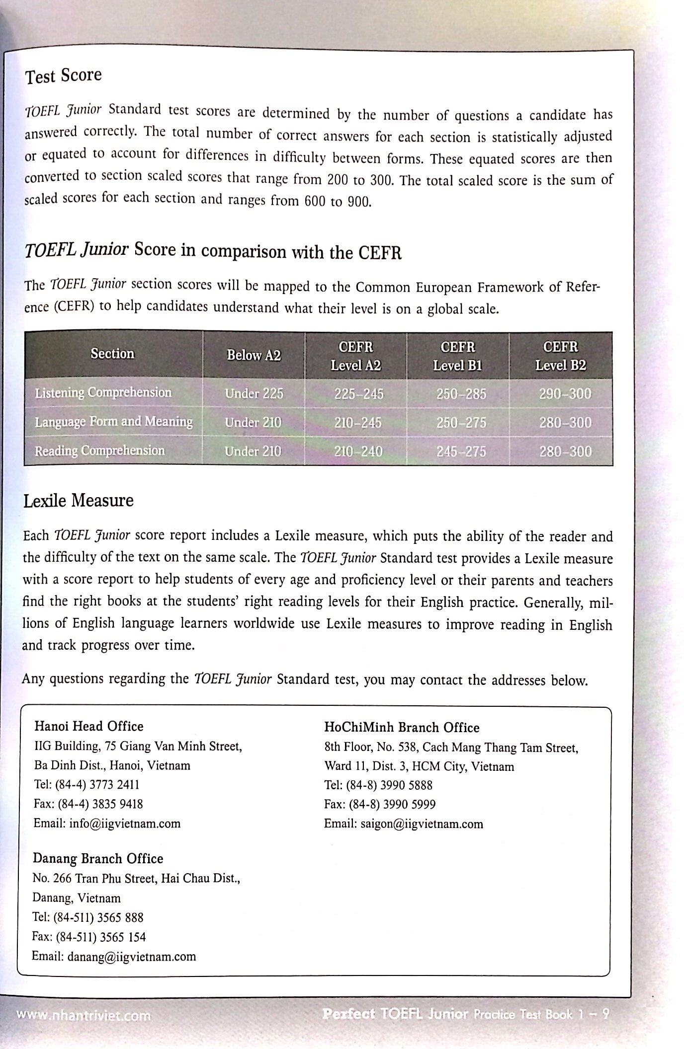 Sách Perfect TOEFL Junior Practice Test Book 1 CD