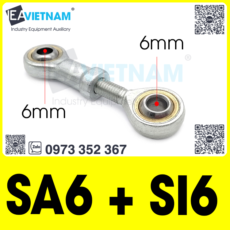 Vòng bi mắt trâu M6 6mm SI 6 T/K + SA 6 T/K