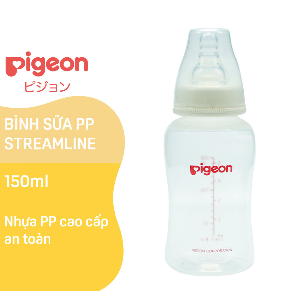 Bình sữa cổ hẹp PP Streamline 150ml Pigeon (S)