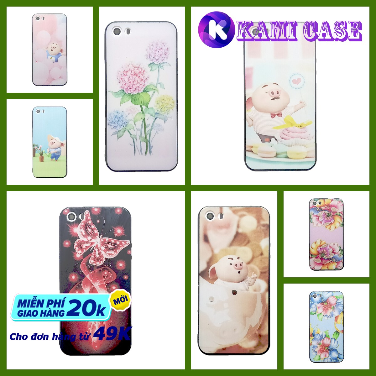 [HCM]Ốp Lưng iPhone 5/ 5s/ 5se/ 5c Cứng Bóng Viền Dẻo
