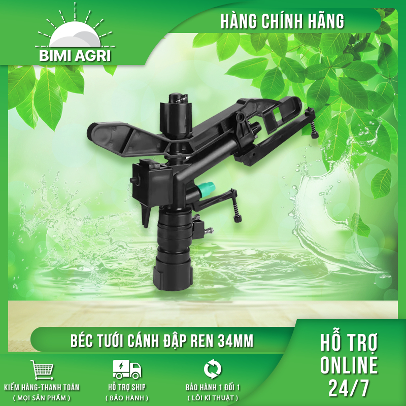 Béc tưới cánh đập chân ren 34mm
