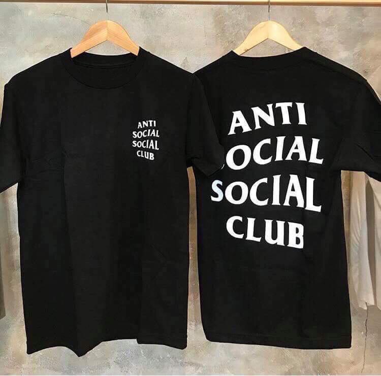 Áo thun stee anti social club b&w unisex