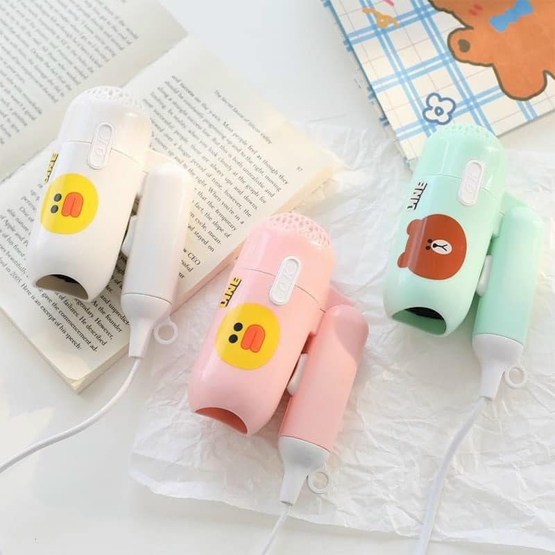 Máy Sấy Tóc Mini Icon Siêu Kute 2 Chế Độ Gấp Gọn