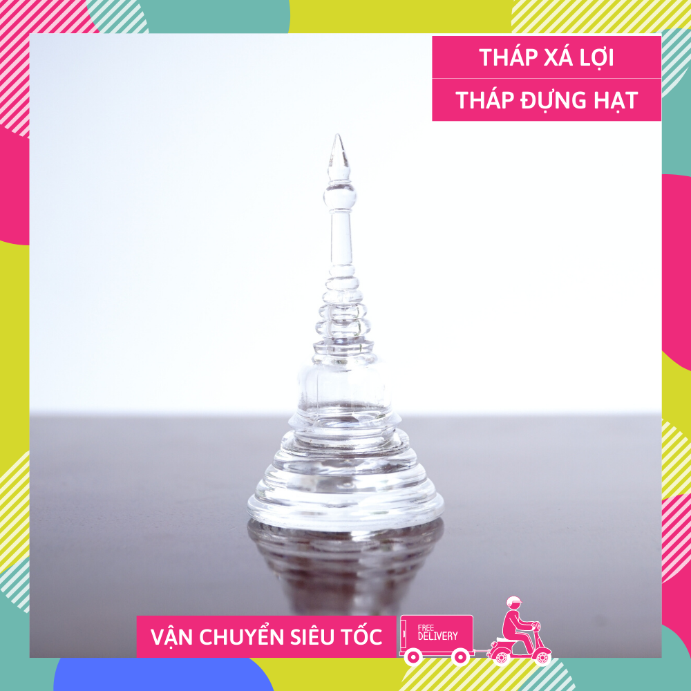 Tháp xá lợi Phật giáo tháp đựng hạt xá lợi đặt bàn thờ Phật - Cao 95cm
