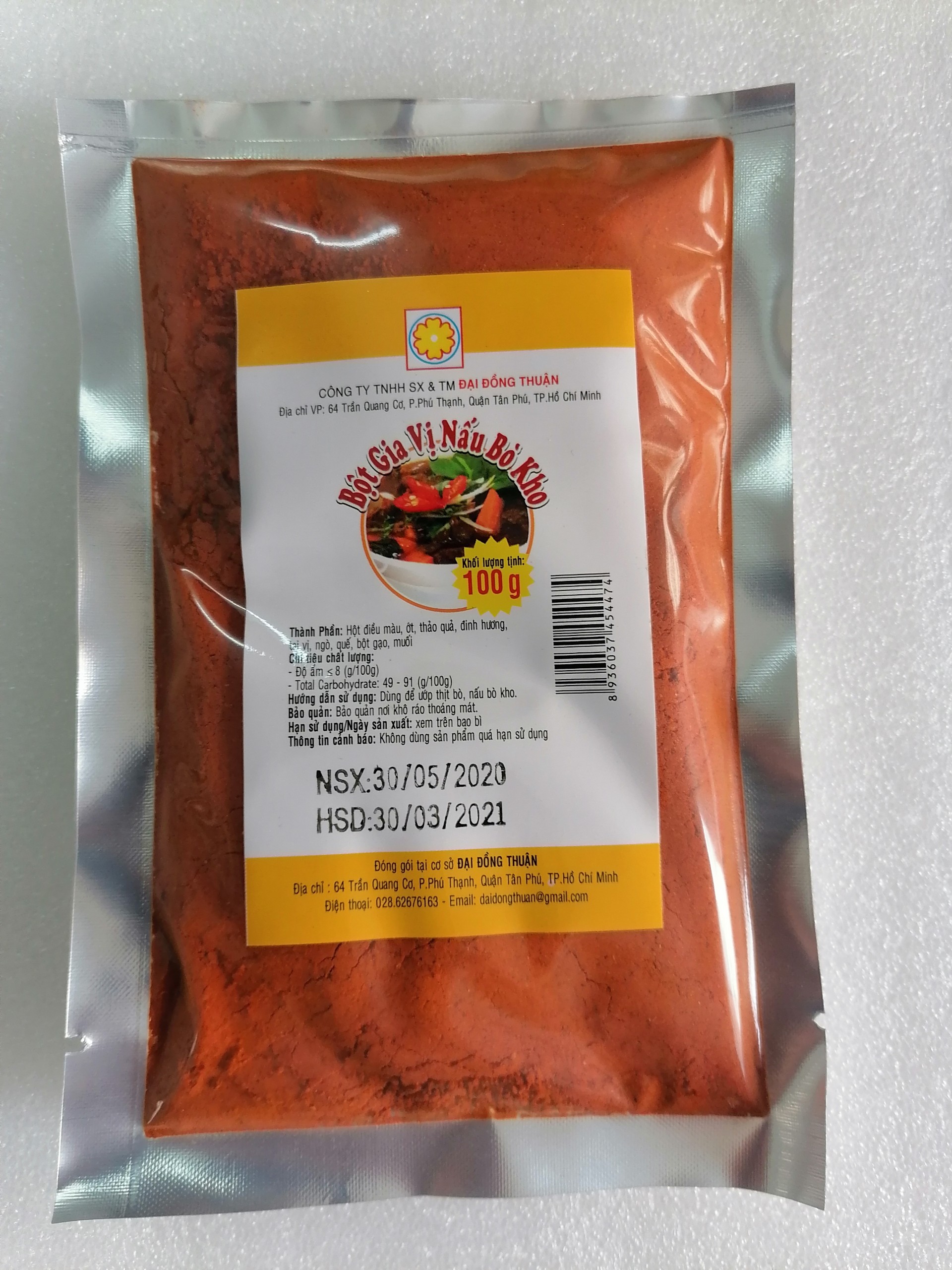 [100g – BÒ KHO] Bột gia vị nấu ăn [VN] ĐẠI ĐỒNG THUẬN Vietnamese Beef Stew Seasoning (ddt-hk)