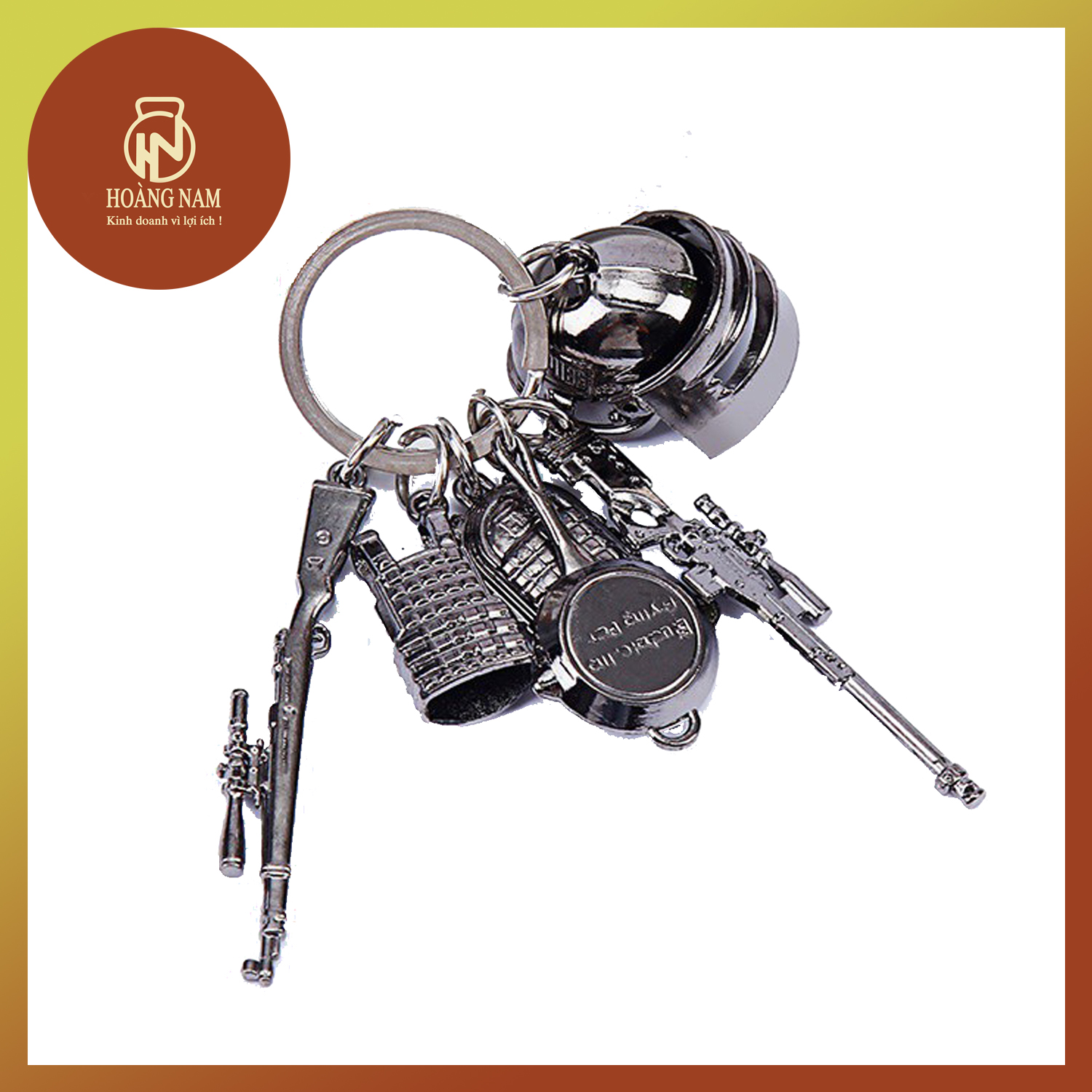 Bộ 6 móc khóa PUBG Mini Cooper đầy đủ trang phục giá rẻ - Đồ phụ kiện không thể thiếu cho fan PUBG, bao gồm nón, giáp, chảo, balo - Đặt mua ngay tại Hnnam Shop