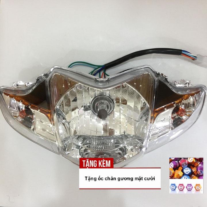 [TẶNG ĐÔI ỐC CHÂN GƯƠNG MẶT CƯỜI] Đầu đèn pha xe WAVE S110 , RSX bóng tròn siêu sáng - G422