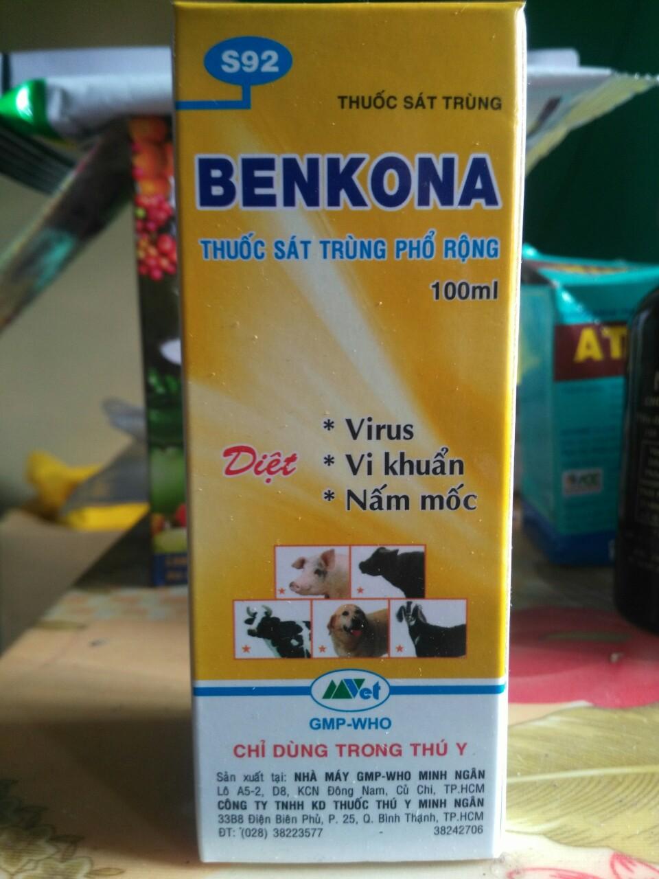 Sát khuẩn BENKONA ,tốt khi sử lý giá thể trồng lan chai 100ml