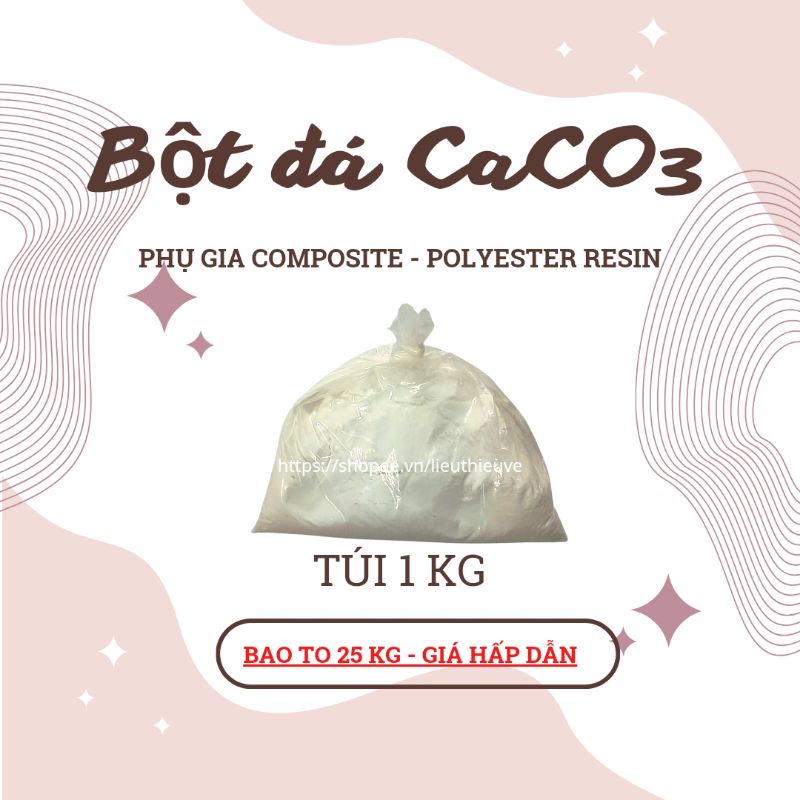 1 kg Bột đá CaCO3 - Phụ gia composite - Polyester resin