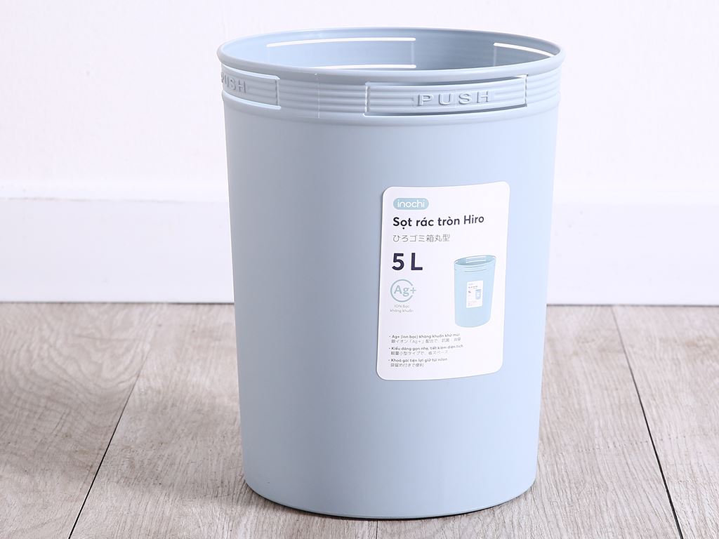 Sọt rác Hiro 5L -  màu xanh nhạt