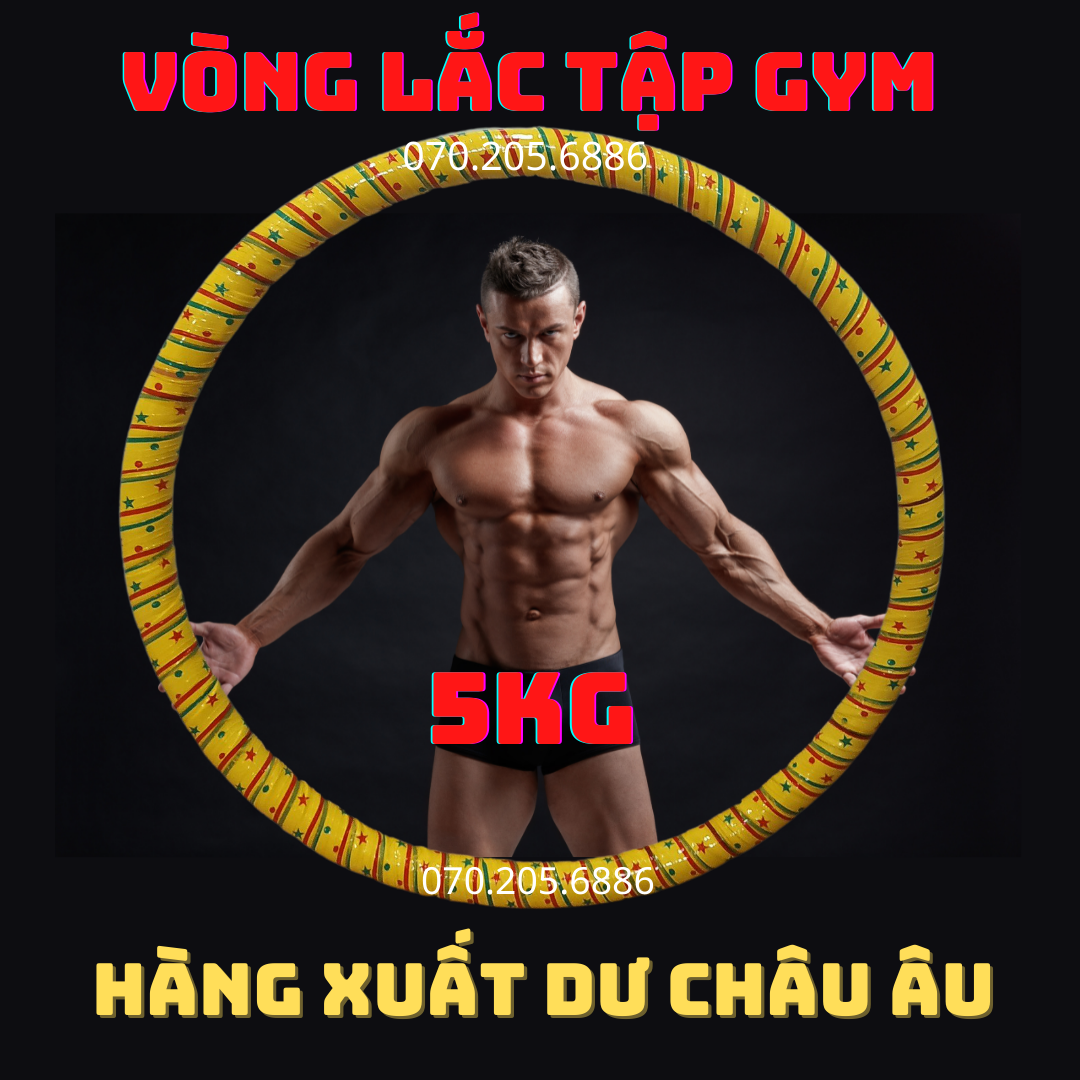 Vòng lắc giảm eo, Vòng tâp Gym song mây chập 3 size khủng nặng 5kg giúp đánh tan mỡ bụng nhanh (Hàng Xuất Dư Châu Âu)