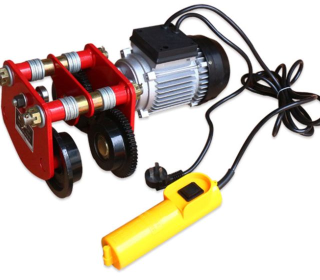 Rùa tời điện tải trọng 1 tấn Rùa gắn máy tời điện 220v con lăn chạy điện