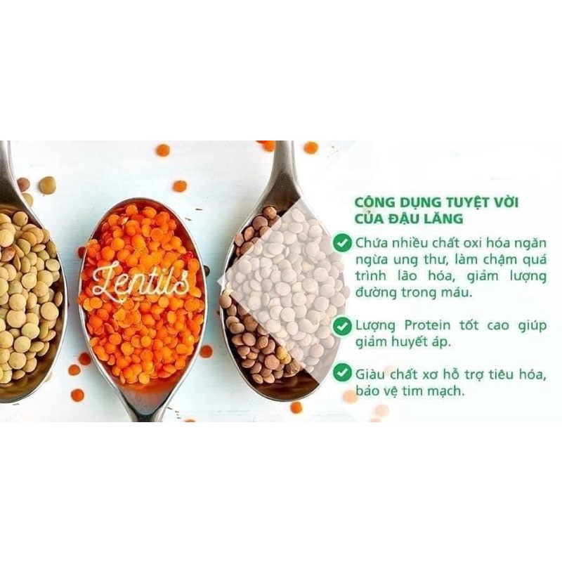 Đậu lăng đỏ hữu cơ nhập khẩu túi 1kg