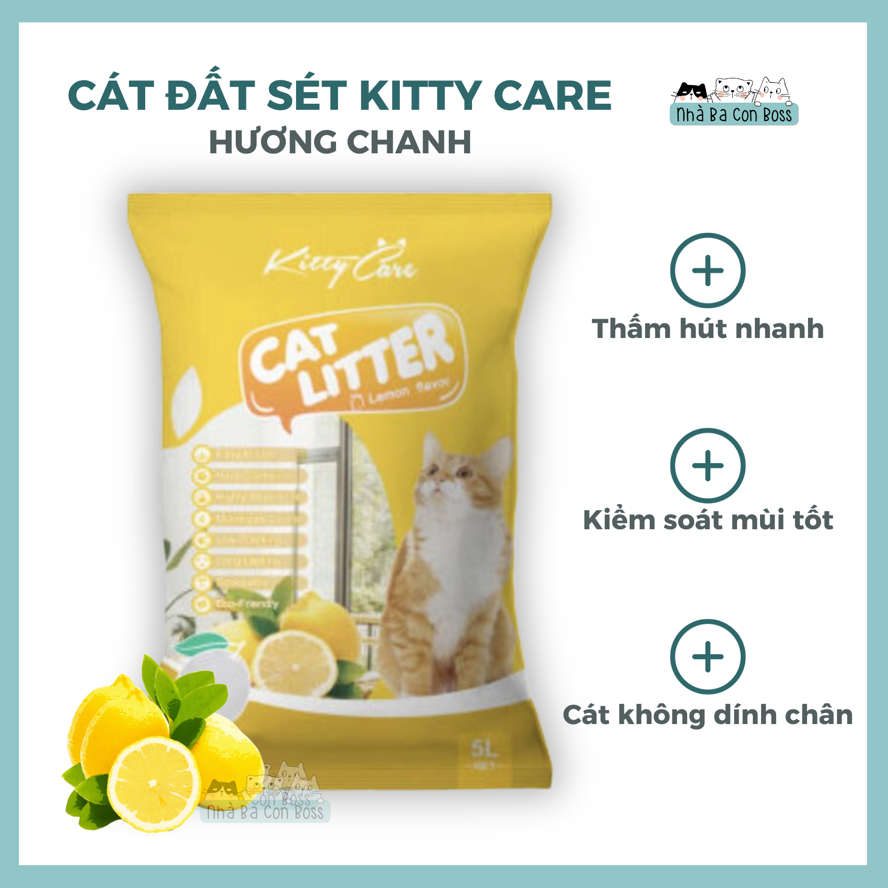 [Cát Đất Sét] Cát Vệ Sinh Cho Mèo Kitty Care Bao 5L