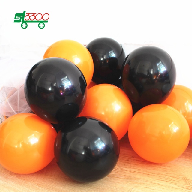Set 50 Bóng Cao Su Đen Và Cam (Halloween)