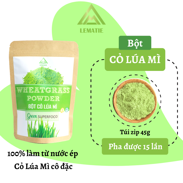 Bột Cỏ Lúa Mì Lematie (Túi Zip 45g)
