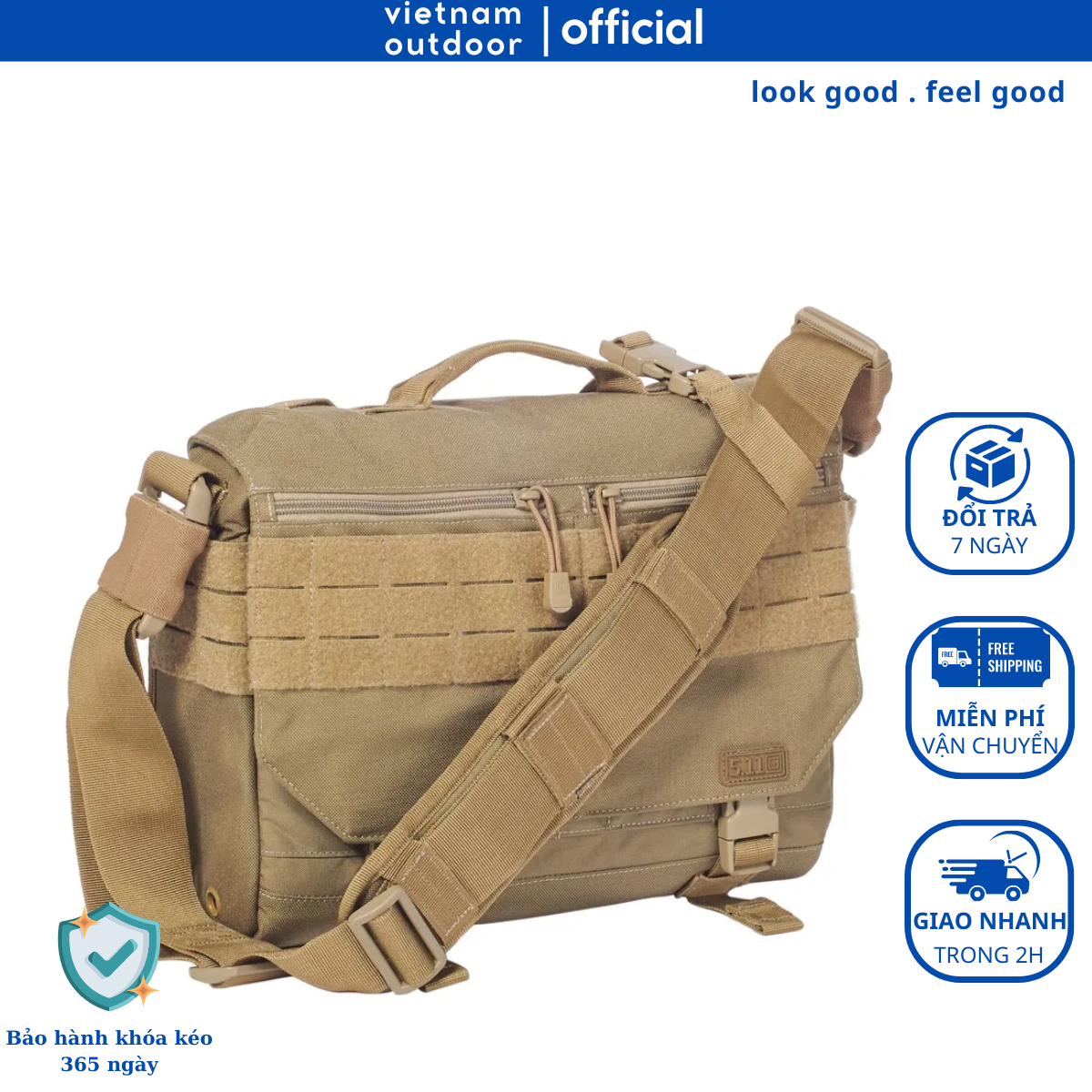 Cặp Đeo Chéo 5.11 TACTICAL RUSH DELIVERY MIKE 6L Chiến Thuật Quân Đội Kháng Nước Chống Bụi Dày Dặn