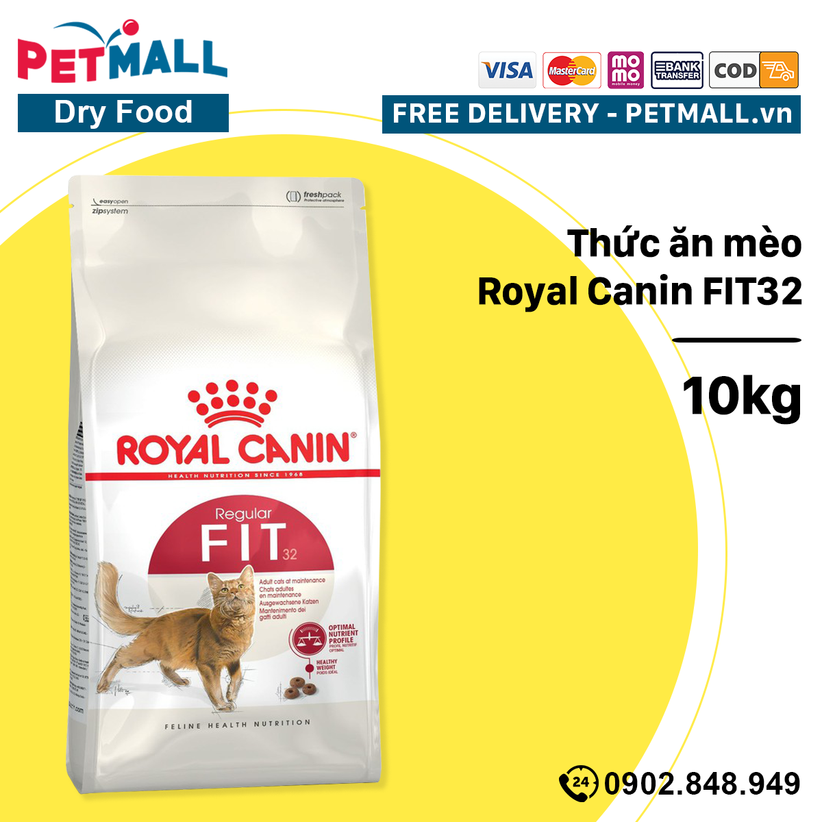 Thức ăn mèo Royal Canin FIT32 10kg Petmall