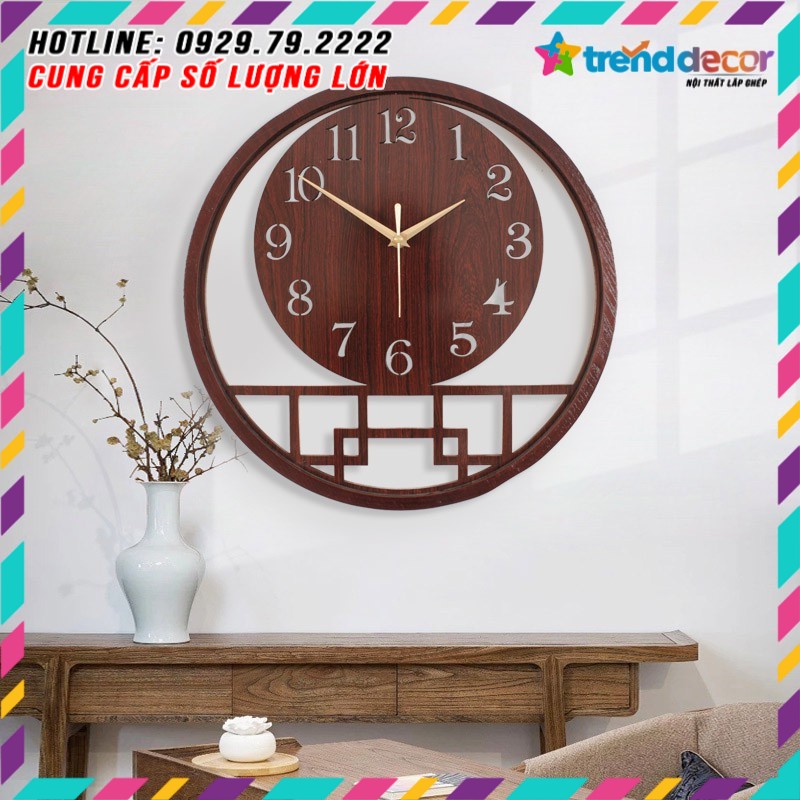 [HCM]Đồng hồ gỗ treo tường trang trí đẹp phong cách nhật bản DH02 decor trang trí nhà và quán cà phê Trenddecor
