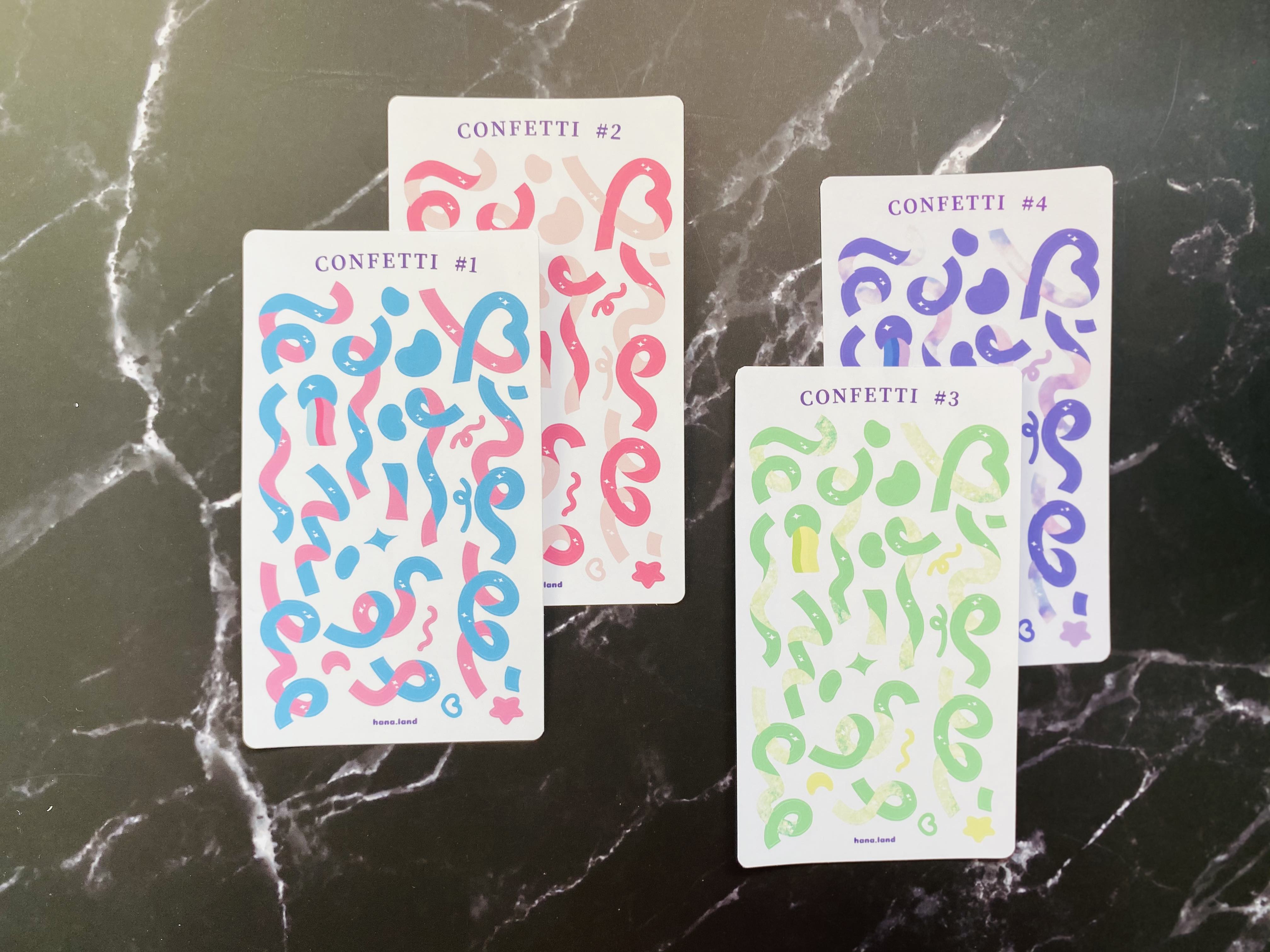 [Confetti #1] Sticker decal trang trí confetti hoa giấy #01 _ hanaland