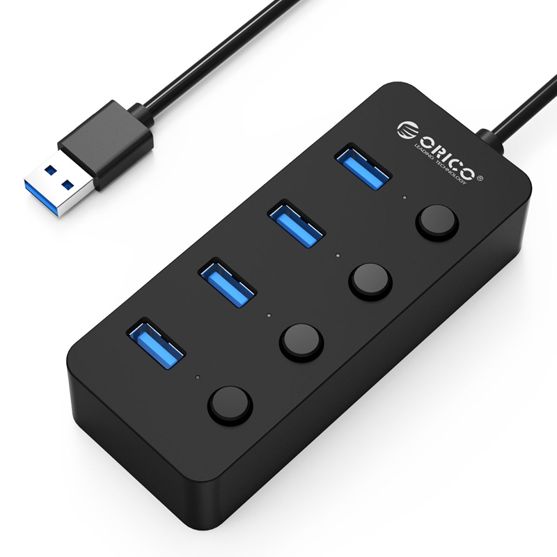 Bộ chia USB HUB 4 cổng USB 3.0 ORICO W9PH4-U3-BK -Nhà Phân Phối Chính Hãng