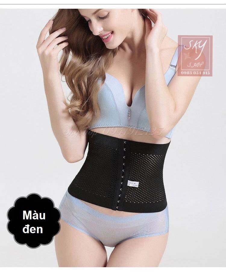 Đai nịt bụng sau sinh 3 nấc móc cài định hình eo thon gọn