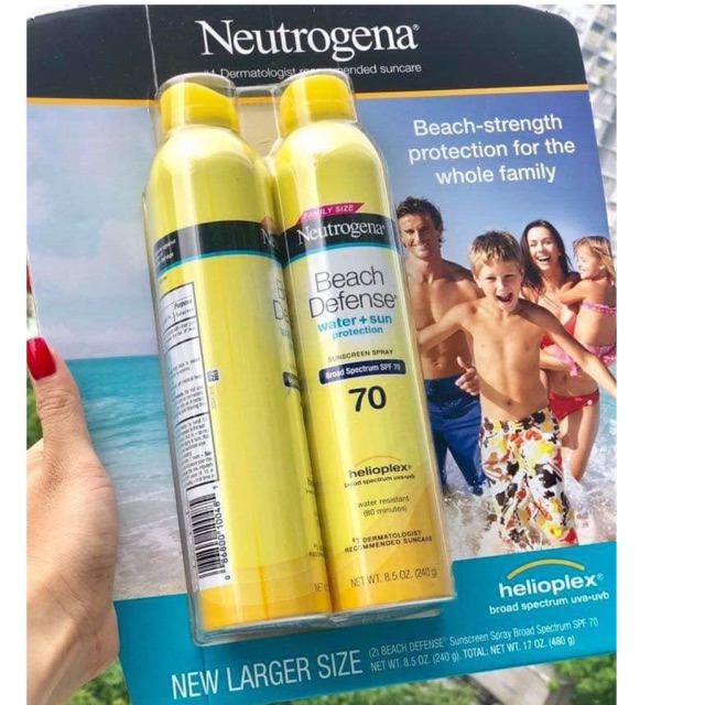 Set Xịt Chống Nắng Neutrogena Beach Defense SPF 70