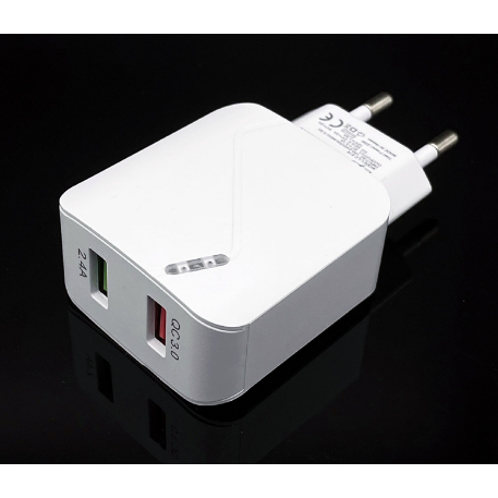 Củ sạc nhanh 2 cổng  QC 3.0 18W+ 5v 3A