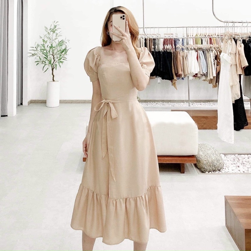 ĐẦM ĐUÔI CÁ, CỔ VUÔNG (có ảnh thật) MS142