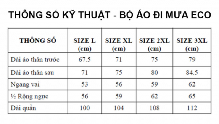 Bộ Áo Mưa Eco Chính Hãng Rando