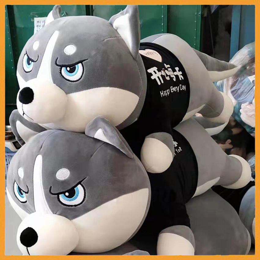 Gấu bông chó Husky mặt ngáo - Bozoshop