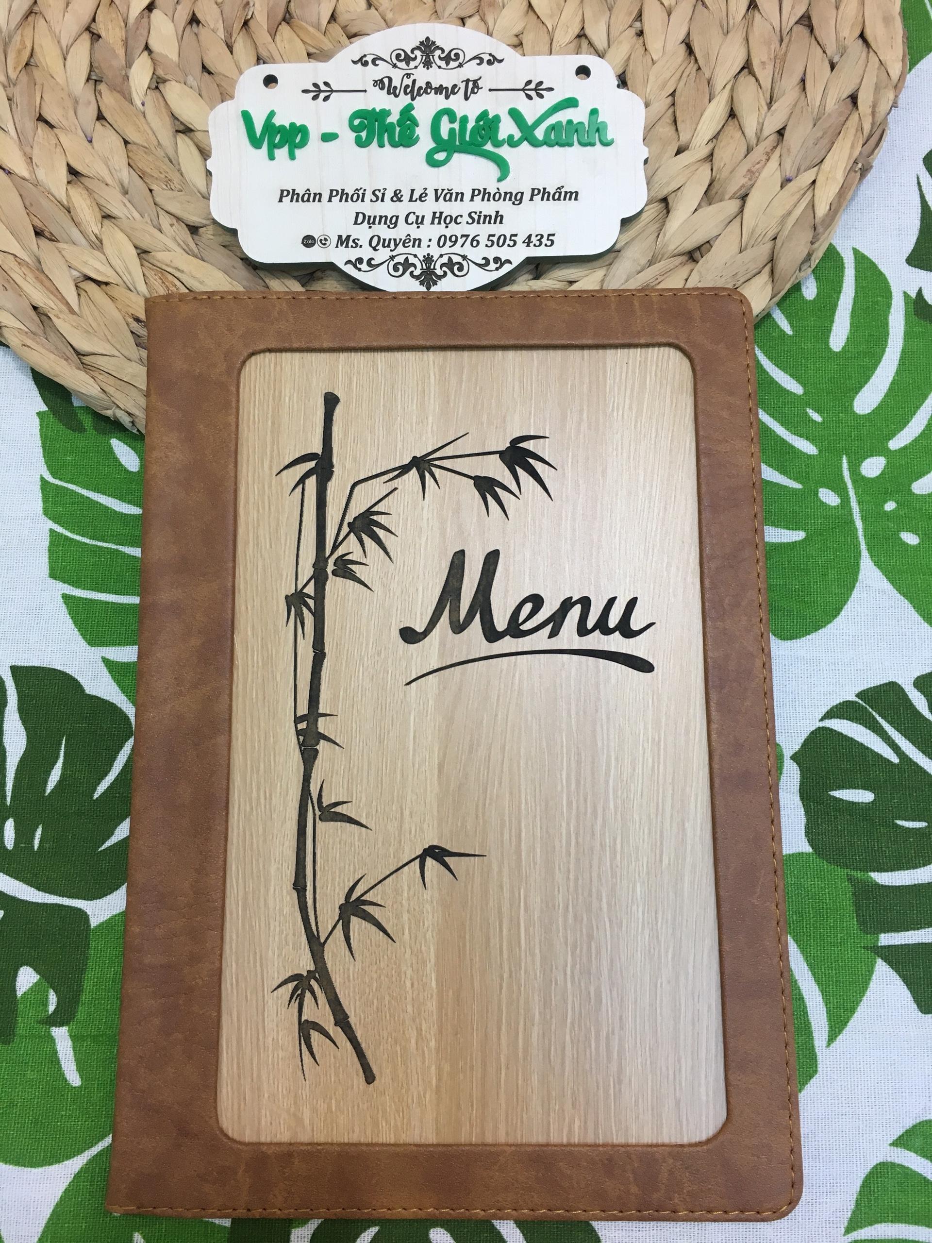 Bìa menu gỗ cao cấp 10 lá 2030
