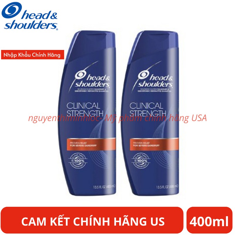 Dầu gội thuốc head & shoulders - clinical strength 400ml - mỹ