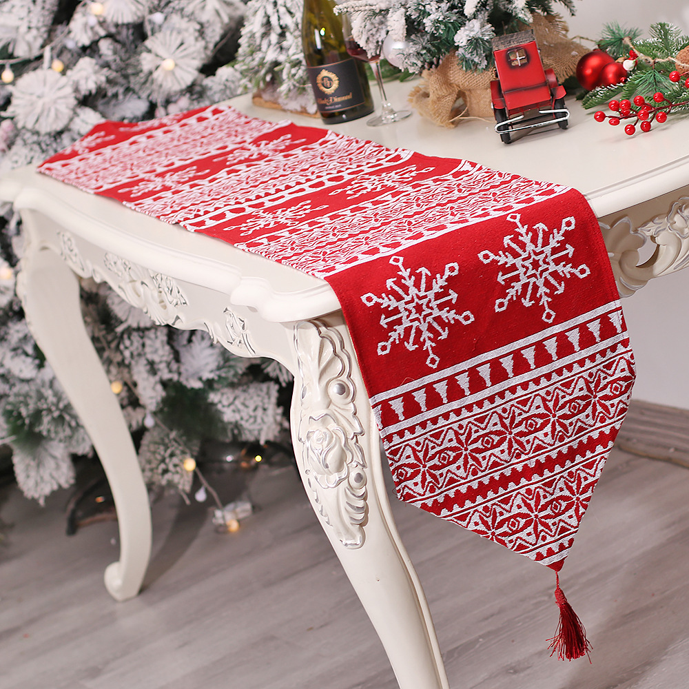 Khăn trải bàn giữa hình cây thông Noel dài 1m8 trang trí bàn tiệc-table runner