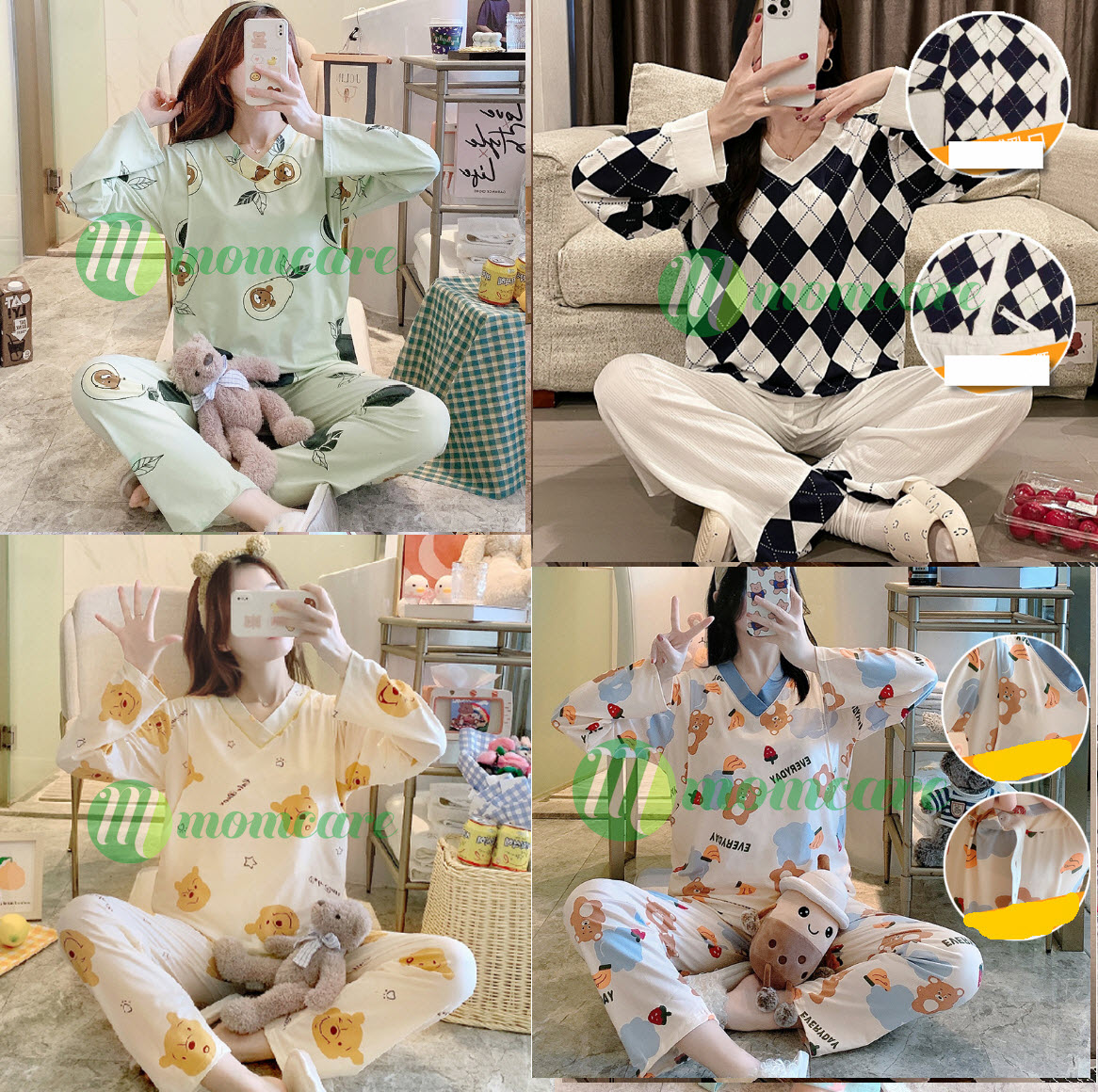 Bộ đồ bầu, đồ bộ sau sinh cho con bú ti LINK 1