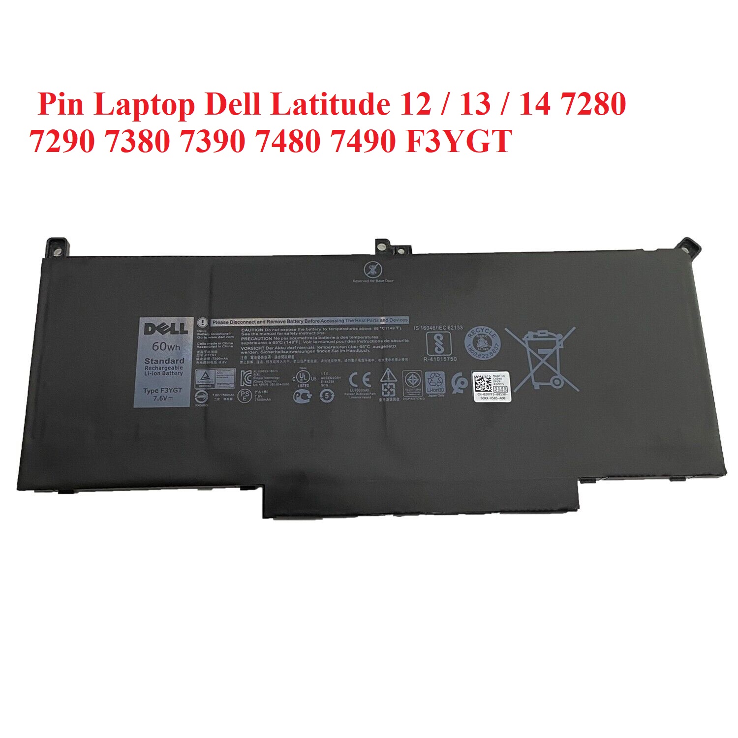 Pinoriginal laptop dell latitude 12/13/14 7280 7290 7380 7390 7480 7490 f3ygt