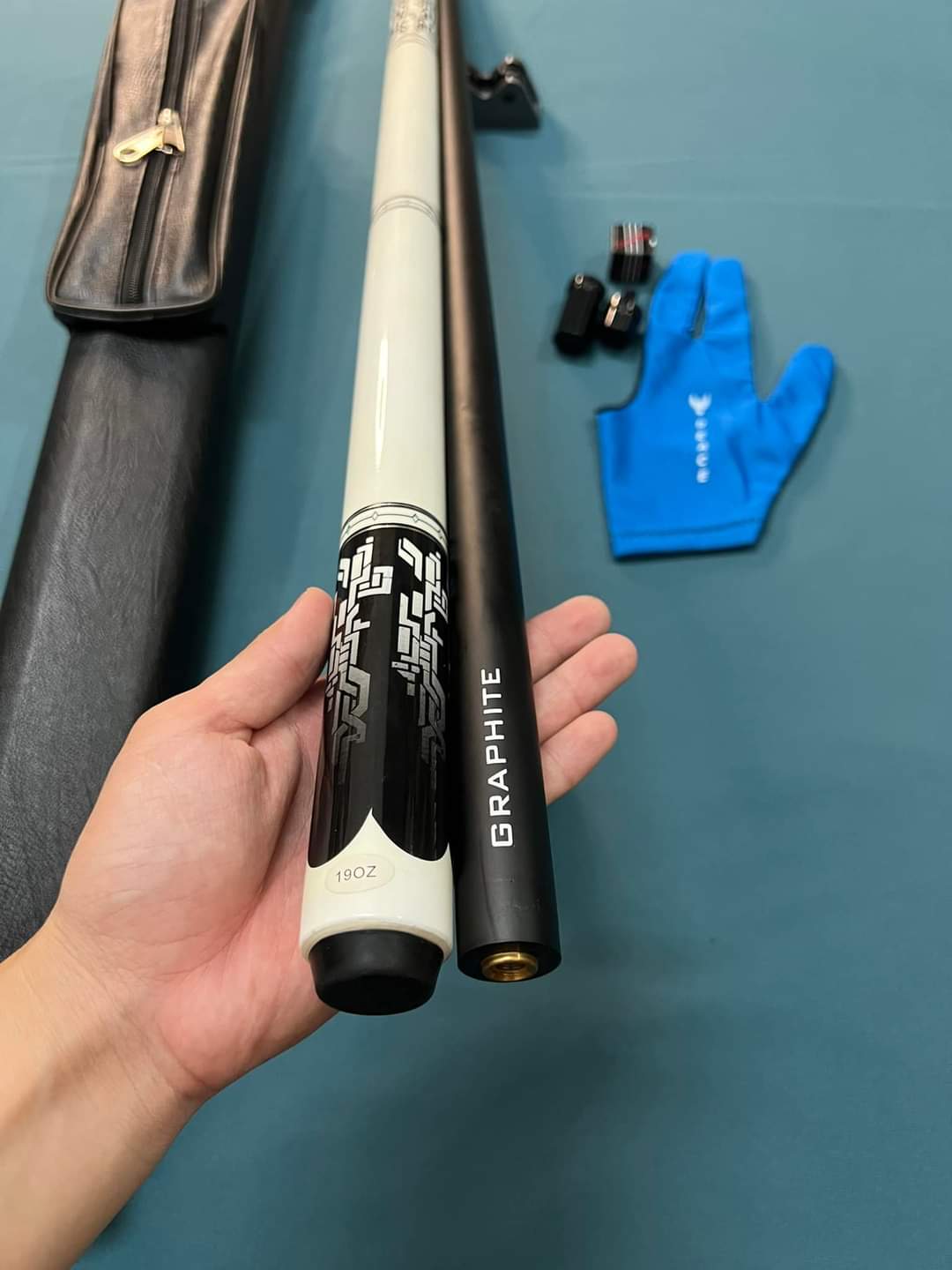 Cơ bida phủ carbon graphite câu lạc bộ, gậy bida lỗ phủ carbon billiard pool cue cá nhân kinh doanh hanana