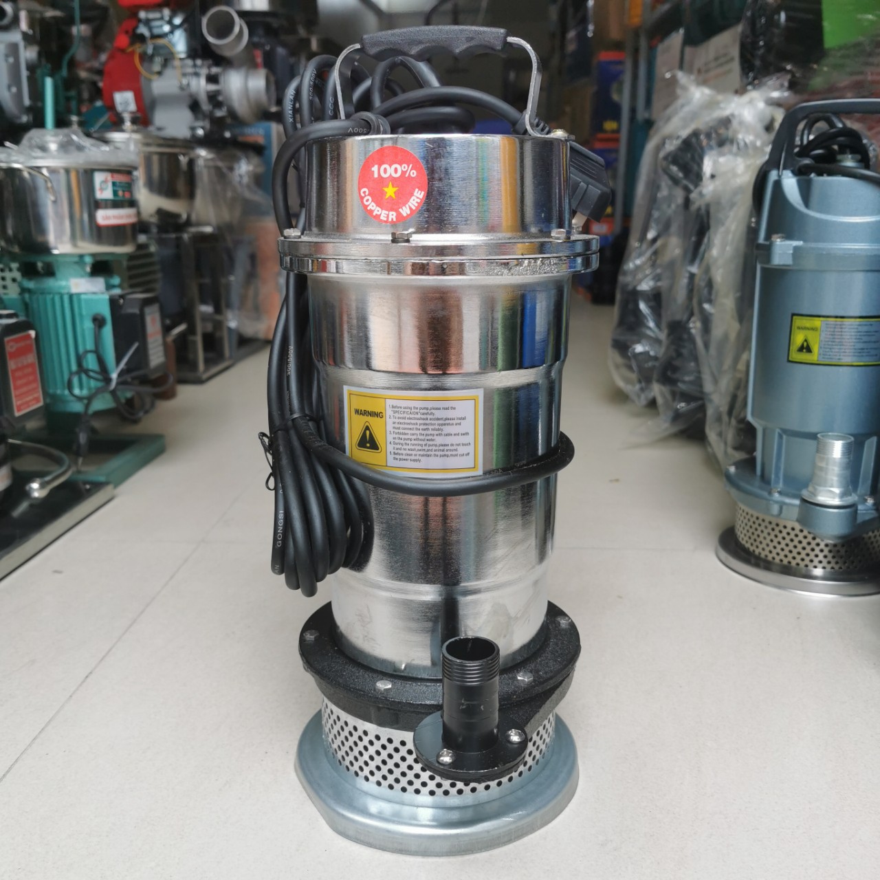 Máy Bơm Chìm Bơm Tõm INOX 750W F27 100% Dây Đồng