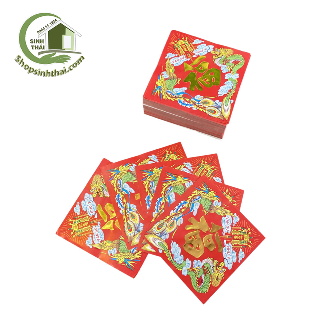 Giấy đỏ dán bánh chưng, bánh tét, dưa hấu ngày tết - Chọn số lượng